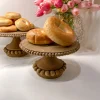 Inspire Me! Home Decor Round Beaded Wood Cake Stand (2 Sizes)