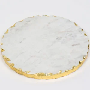 Inspire Me! Home Decor Round Marble Trivet With Gold Edge (2 Sizes)