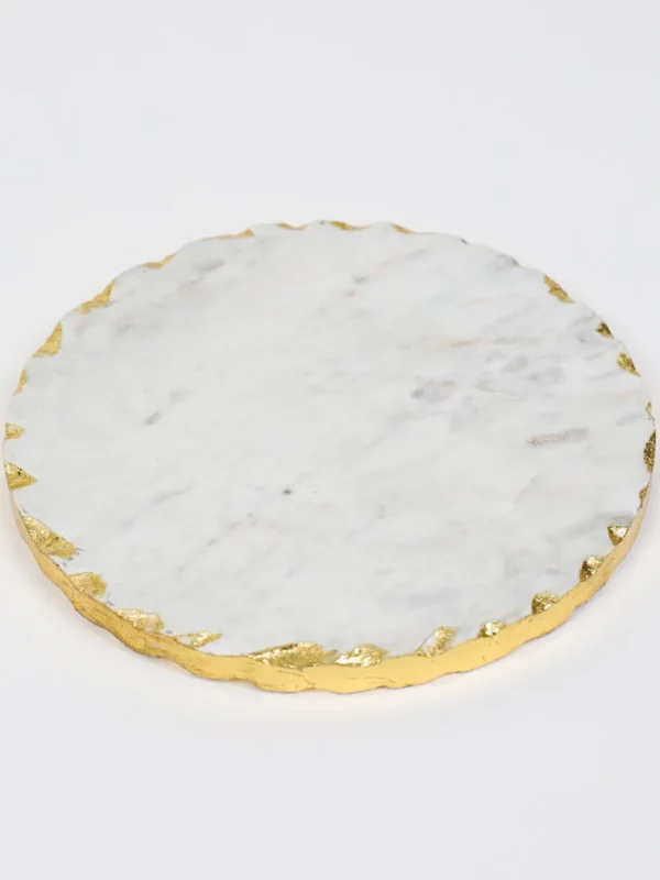 Inspire Me! Home Decor Round Marble Trivet With Gold Edge (2 Sizes)