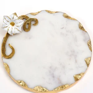 Inspire Me! Home Decor Round Marble Detailed Trivet (2 Styles)