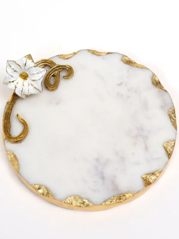 Inspire Me! Home Decor Round Marble Detailed Trivet (2 Styles)