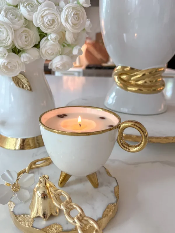 Inspire Me! Home Decor Round Trivet With White Jeweled Flower Details