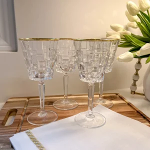 Inspire Me! Home Decor Set Of 4 Goblets With Gold Rim