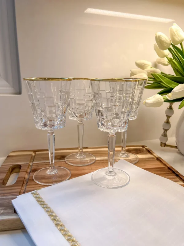 Inspire Me! Home Decor Set Of 4 Goblets With Gold Rim