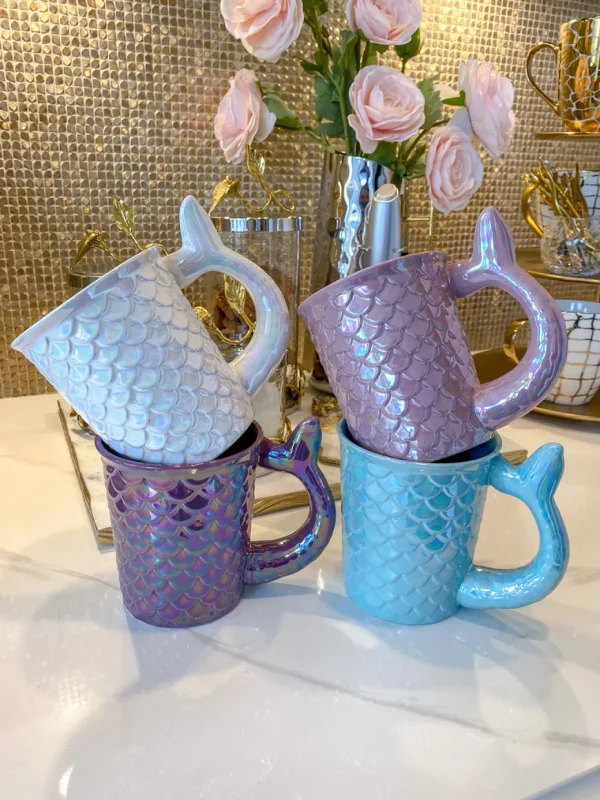 Inspire Me! Home Decor Set Of 4 Mermaid Mugs KITCHEN