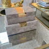 Inspire Me! Home Decor Set Of 2 Gray Snakeskin Print Boxes