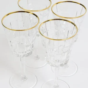 Inspire Me! Home Decor Set Of 4 Goblets With Gold Rim