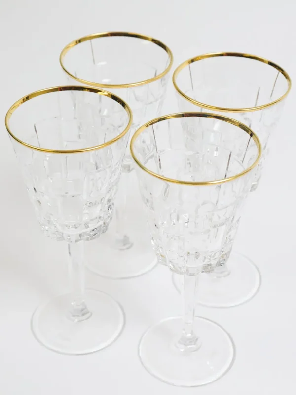 Inspire Me! Home Decor Set Of 4 Goblets With Gold Rim