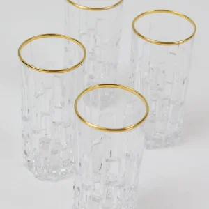 Inspire Me! Home Decor Set Of 4 Glasses With Gold Rim