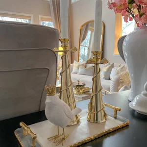 Inspire Me! Home Decor Set Of 2 Birds With Gold Crowns