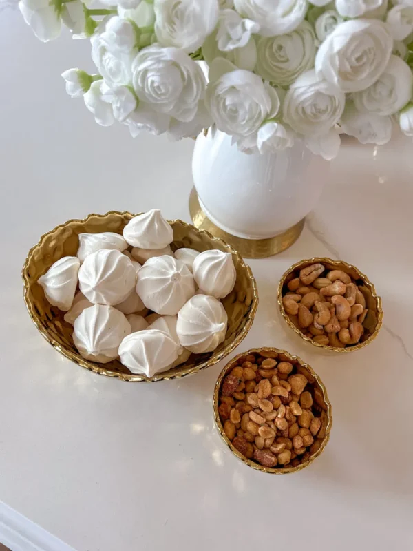 Inspire Me! Home Decor Set Of 2 Gold Hammered Snack Bowls