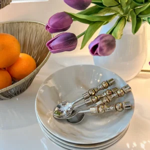 Inspire Me! Home Decor Set Of 4 Gold Detailed Tea Spoons (2 Colors)