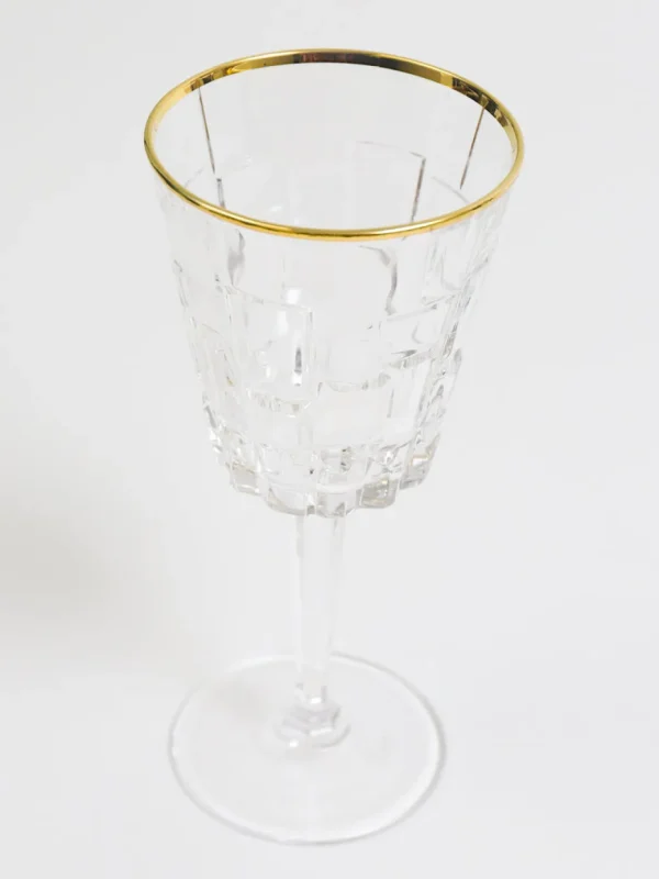 Inspire Me! Home Decor Set Of 4 Goblets With Gold Rim