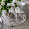 Inspire Me! Home Decor Silver Metal Textured Organic Shape Tray