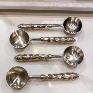 Inspire Me! Home Decor Silver Hammered Handle Spoons (Set Of 4)