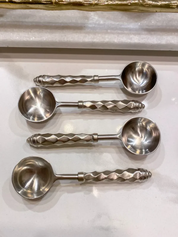 Inspire Me! Home Decor Silver Hammered Handle Spoons (Set Of 4)