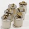 Inspire Me! Home Decor Silver And Gold Detailed Lid Candle – Vanilla (6 Styles)