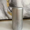 Inspire Me! Home Decor Silver Pillar Candle With Silver Glitter Band