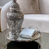 Inspire Me! Home Decor Silver Circle Mirror Tray W/ Circle Feet