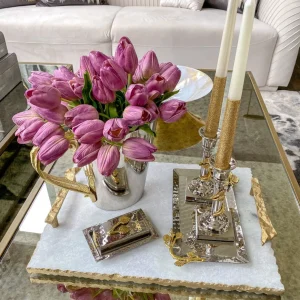 Inspire Me! Home Decor Silver Match Holder With Gold Detailing