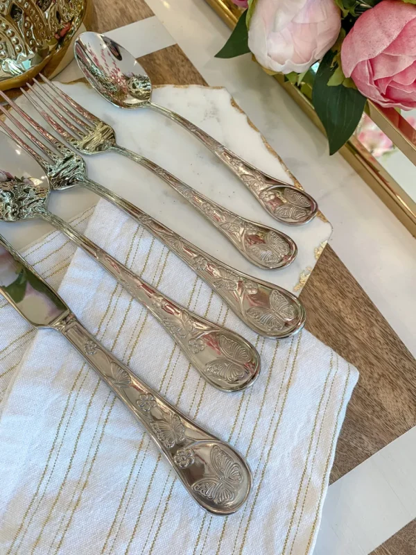 Inspire Me! Home Decor Silver Butterfly 20pc Flatware Set