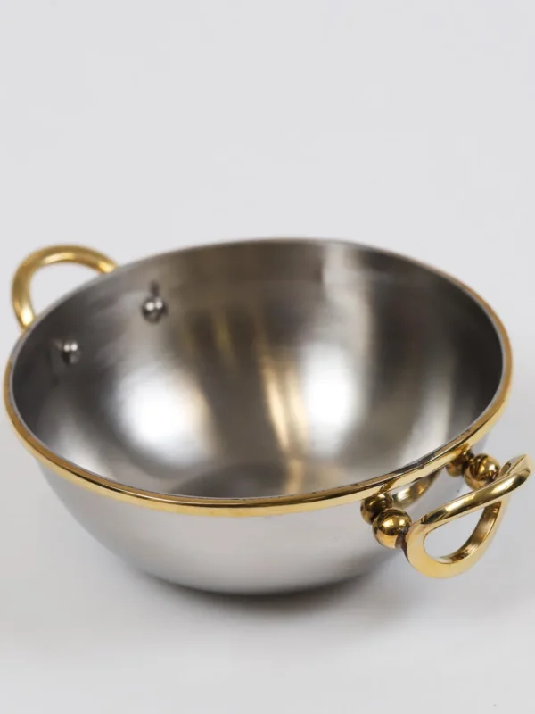 Inspire Me! Home Decor Silver Metal Bowl With Open Hold Handles