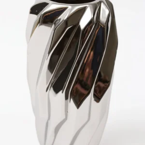 Inspire Me! Home Decor Silver Wavy Design Vase ” From Pops Of Color Home Collection”