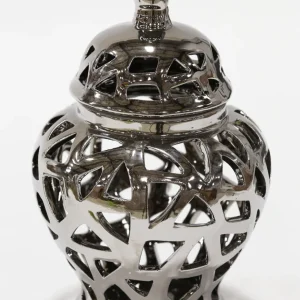 Inspire Me! Home Decor Silver Extra Mini Cut-Out Ginger Jar