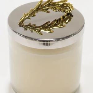 Inspire Me! Home Decor Silver And Gold Detailed Lid Candle – Vanilla (6 Styles)