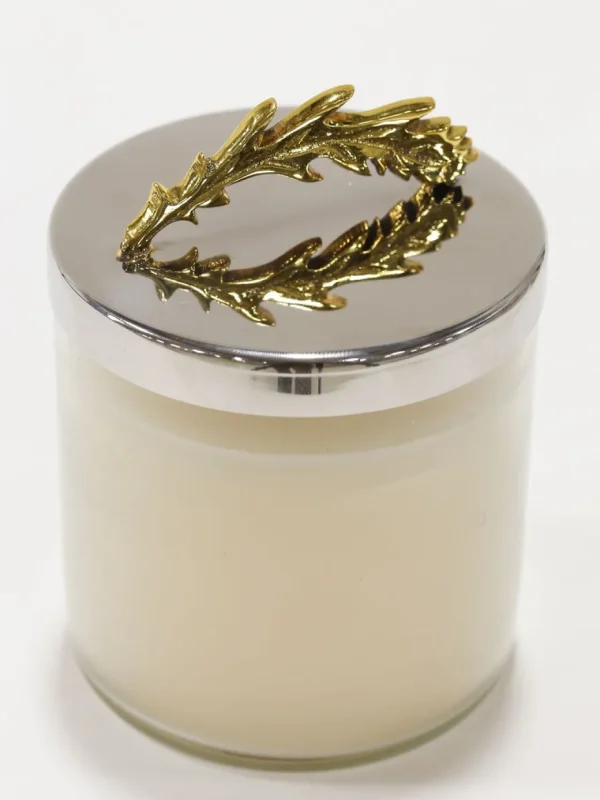 Inspire Me! Home Decor Silver And Gold Detailed Lid Candle – Vanilla (6 Styles)