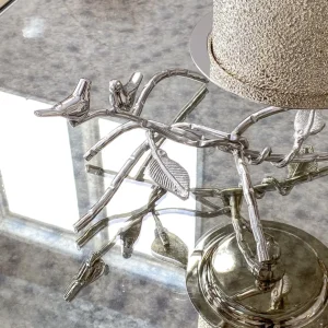 Inspire Me! Home Decor Silver Candle Holder With Leaf Branch Design