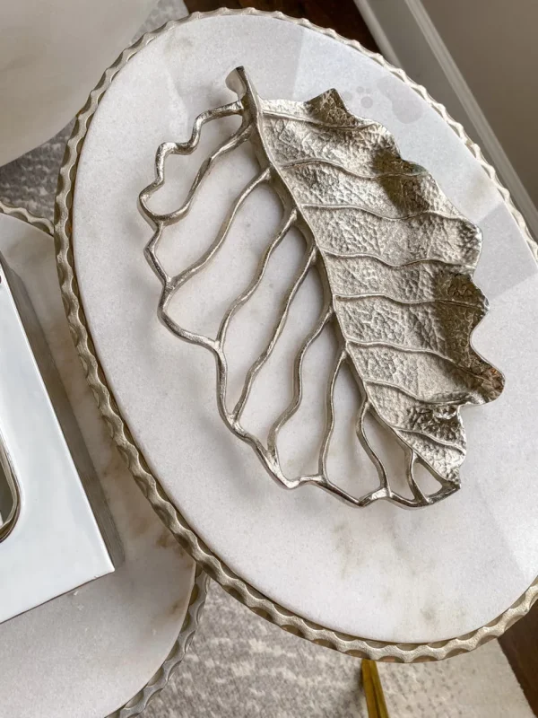 Inspire Me! Home Decor Silver Openwork Leaf Decor/Trivet