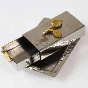 Inspire Me! Home Decor Silver Match Holder With Gold Detailing