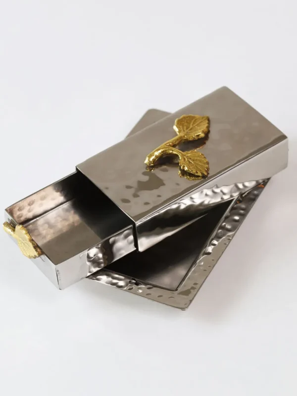 Inspire Me! Home Decor Silver Match Holder With Gold Detailing