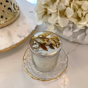 Inspire Me! Home Decor Silver And Gold Detailed Lid Candle – Vanilla (6 Styles)