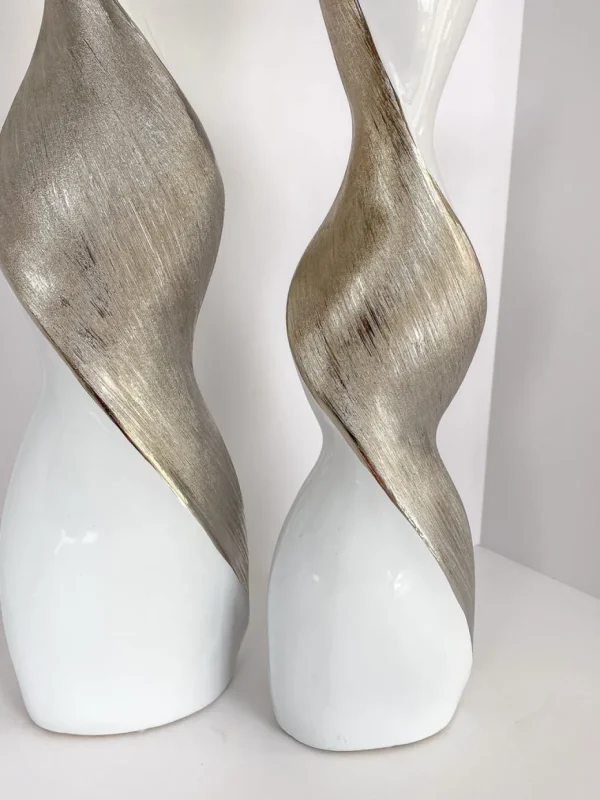 Inspire Me! Home Decor Silver And White Twisted Vase (2 Sizes)