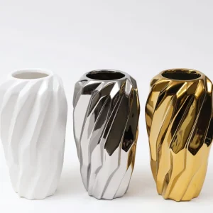 Inspire Me! Home Decor Silver Wavy Design Vase ” From Pops Of Color Home Collection”