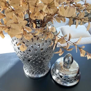 Inspire Me! Home Decor Silver Beaded Ginger Jar (2 Sizes)