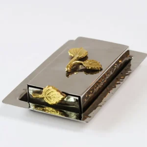 Inspire Me! Home Decor Silver Match Holder With Gold Detailing