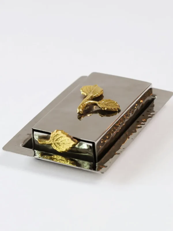 Inspire Me! Home Decor Silver Match Holder With Gold Detailing