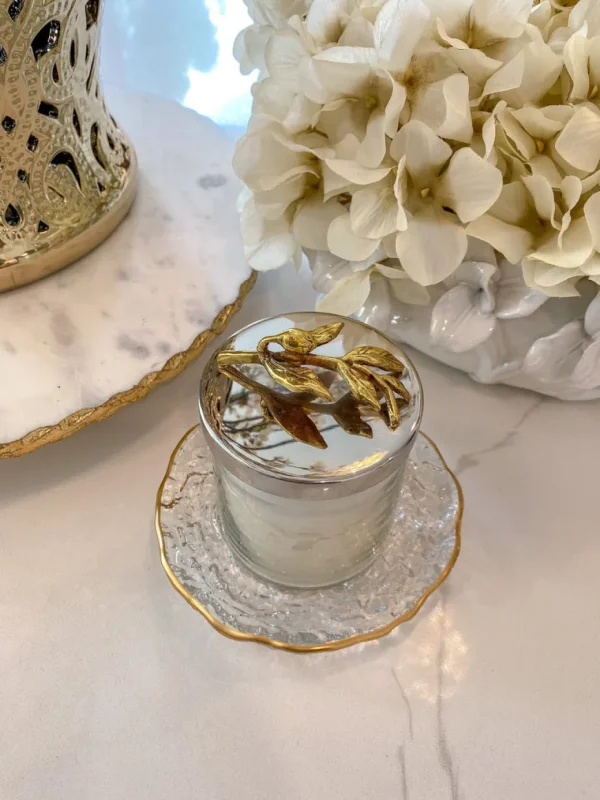 Inspire Me! Home Decor Silver And Gold Detailed Lid Candle- Unscented (6 Styles)