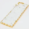 Inspire Me! Home Decor Small Rectangular Marble Tray With White Jeweled Flower Details