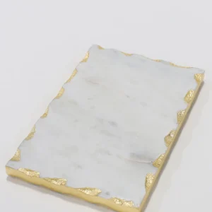 Inspire Me! Home Decor Small Marble Metallic Edged Tray