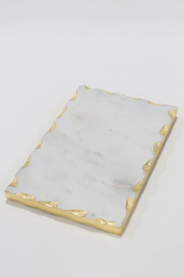 Inspire Me! Home Decor Small Marble Metallic Edged Tray