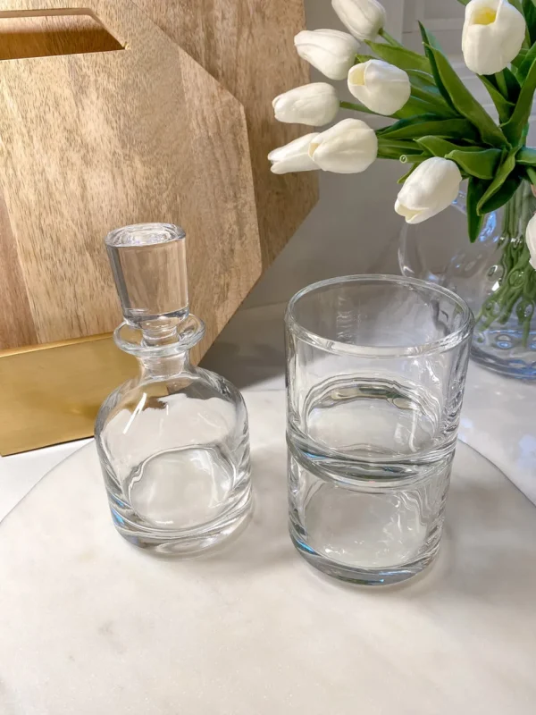 Inspire Me! Home Decor Stackable Glass Decanter W/ Glasses KITCHEN