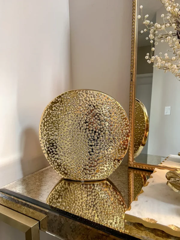 Inspire Me! Home Decor Studded Gold Round Vase