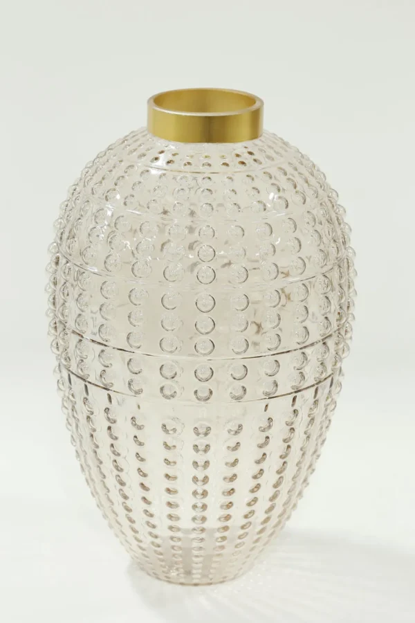 Inspire Me! Home Decor Studded Amber Glass Vase Wtih Gold Rim