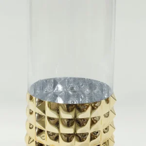 Inspire Me! Home Decor Tall Gold Textured Glass Vase