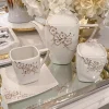 Inspire Me! Home Decor Tea Set With Gold Floral Design (3 Items Sold Separately)