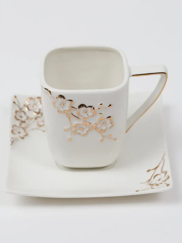 Inspire Me! Home Decor Tea Set With Gold Floral Design (3 Items Sold Separately)